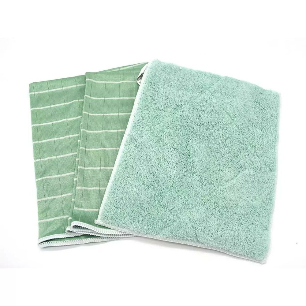Kit de 2 chiffons microfibres en bambou et 1 lavette double face en bambou lavab Truffaut Kit de 2 chiffons microfibres en bambou et 1 lavette double face en bambou lavab Truffaut