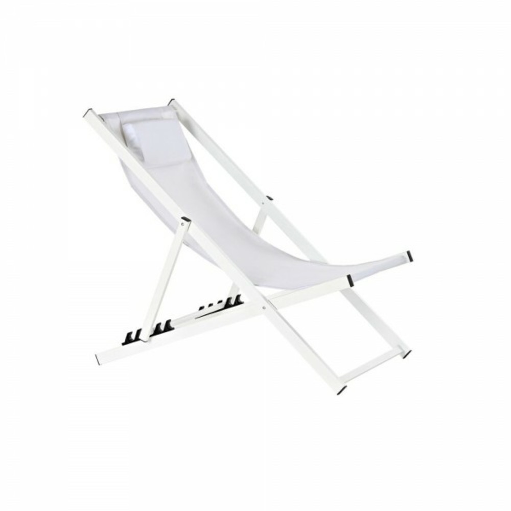 Chaise longue  polyester aluminium blanc