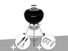 Barbecue à charbon  original kettle 57 cm + kit ustensile + support accessoires
