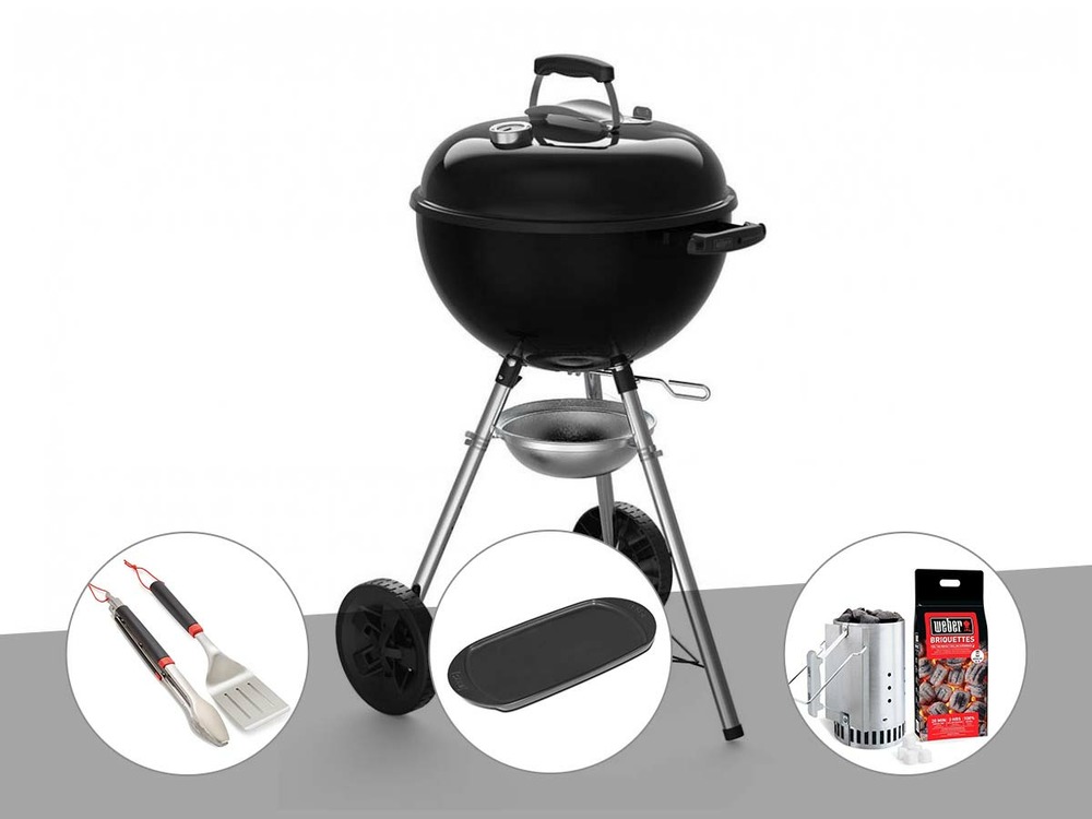 Barbecue Weber Compact Kettle 47 Cm + Support Accessoires + Brosse