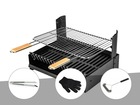 Barbecue charbon - grilloir à poser  + pince en inox + gant de protection + bros