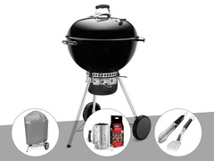 Barbecue  master-touch gbs 57 cm noir + housse + kit cheminée + kit ustensile