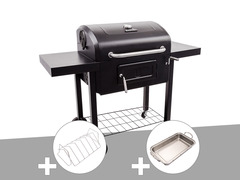 Barbecue à charbon  performance charcoal 3500 + plat à rôtir + support en inox p