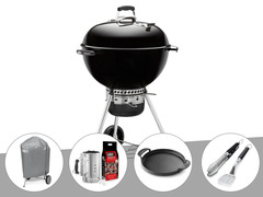 Barbecue  master-touch gbs 57 cm noir + housse + kit cheminée + plancha + kit us