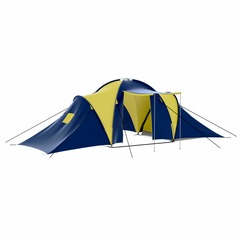 Tente de camping 9 personnes bleu et jaune