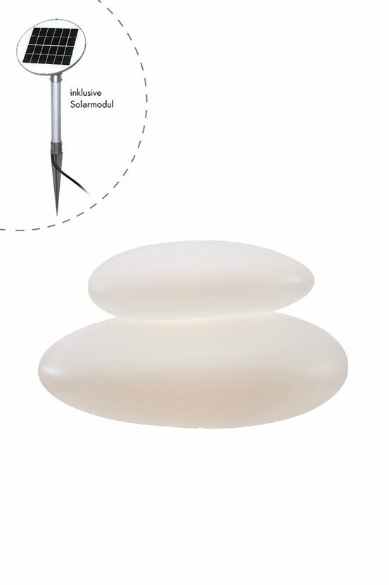 Pierre lumineuse blanc - 22cm - lampe extérieur solaire