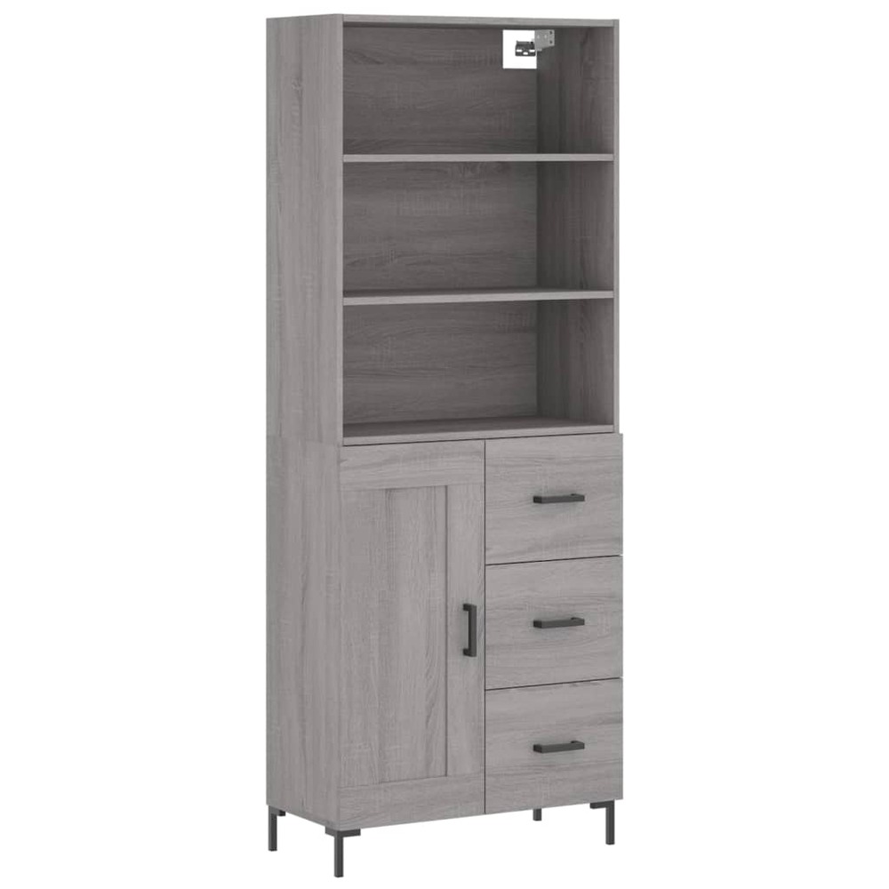 Buffet bahut commode armoire meuble de rangement organisateur cuisine salle de séjour salon haut sonoma 69,5 x 34 x 180 cm bo