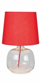 Lampe à poser rouge/transparent mandy, 1xe14 max 40w , ip20, 230v ac, classe ii
