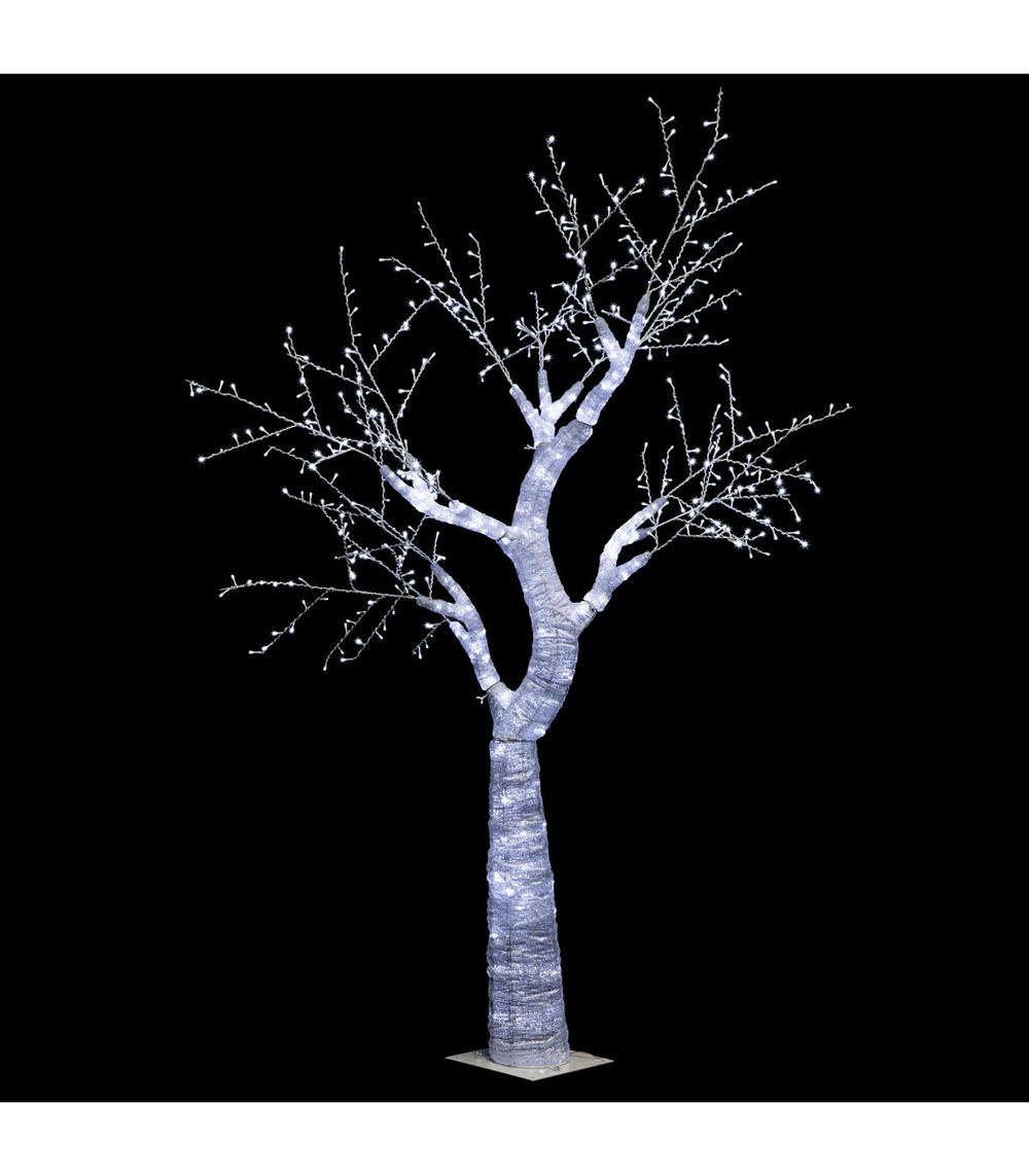 Déco extérieure arbre lumineux 690 led blanc froid 8 jeux de lumière h 250  cm