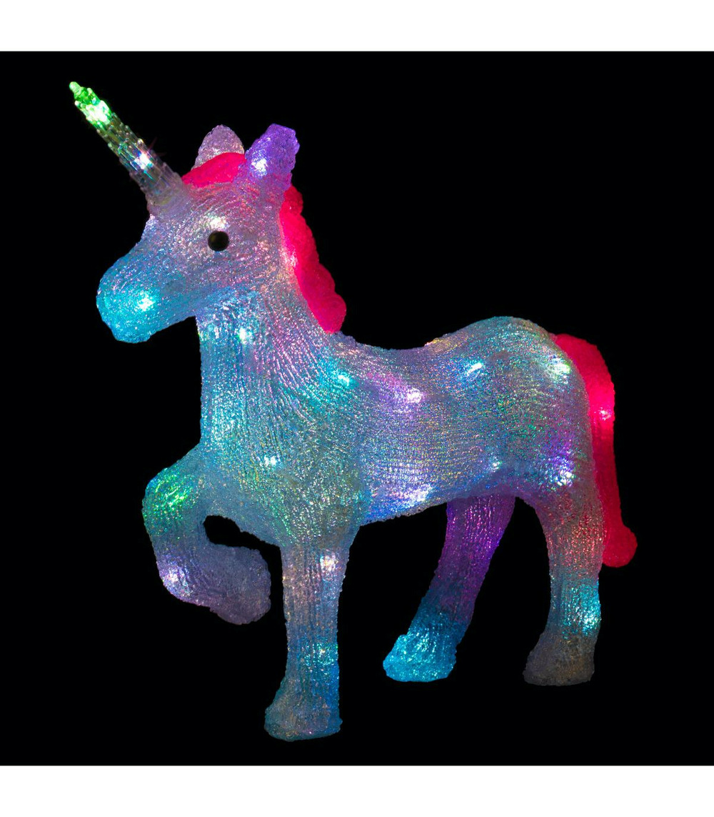 Déco lumineuse licorne 40 led à variation de couleur h 40 cm