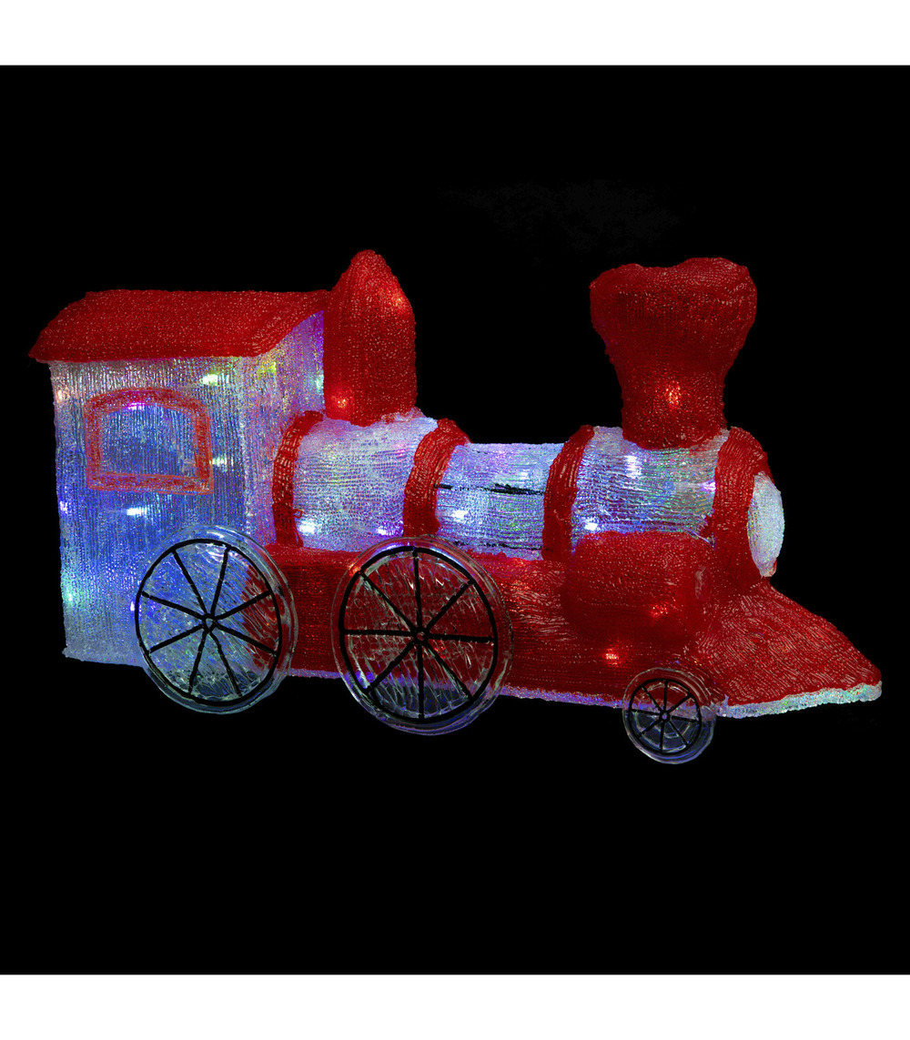 Déco de noël locomotive lumineuse 90 led à variation de couleurs l 67 x h 36 cm