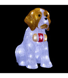 Déco lumineuse chien saint-bernard 40 led blanc froid h 38 cm