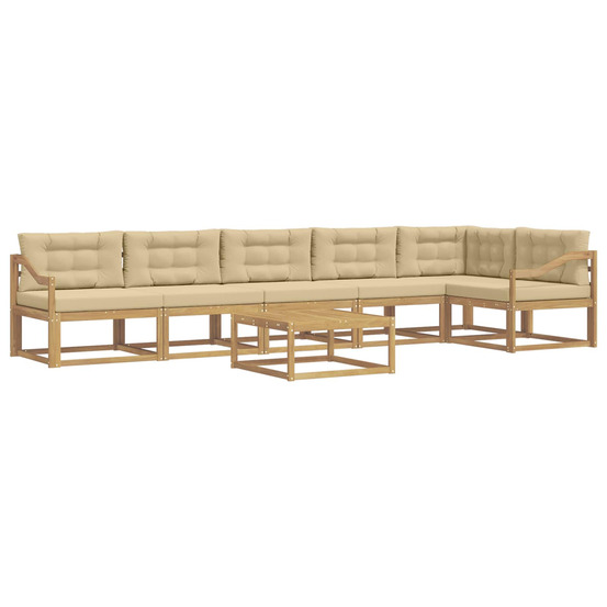 Ensemble de canapés d'extérieur 7 pcs blanc et beige