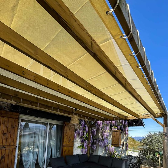 Toile pergola micro-perforée tecplast mp460pr 2,5x3 m - ivoire - garantie 5 ans