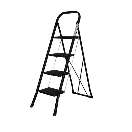Escabeau domestique - escabeau de cuisine 4 marches - pliable - noir