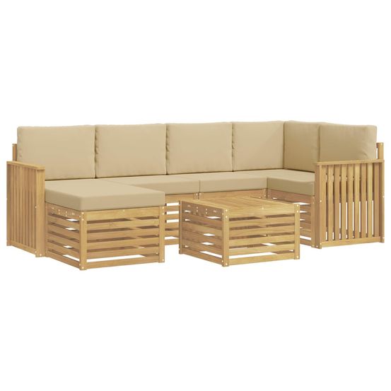 Ensemble de canapés d'extérieur 7 pc blanc et beige polyester