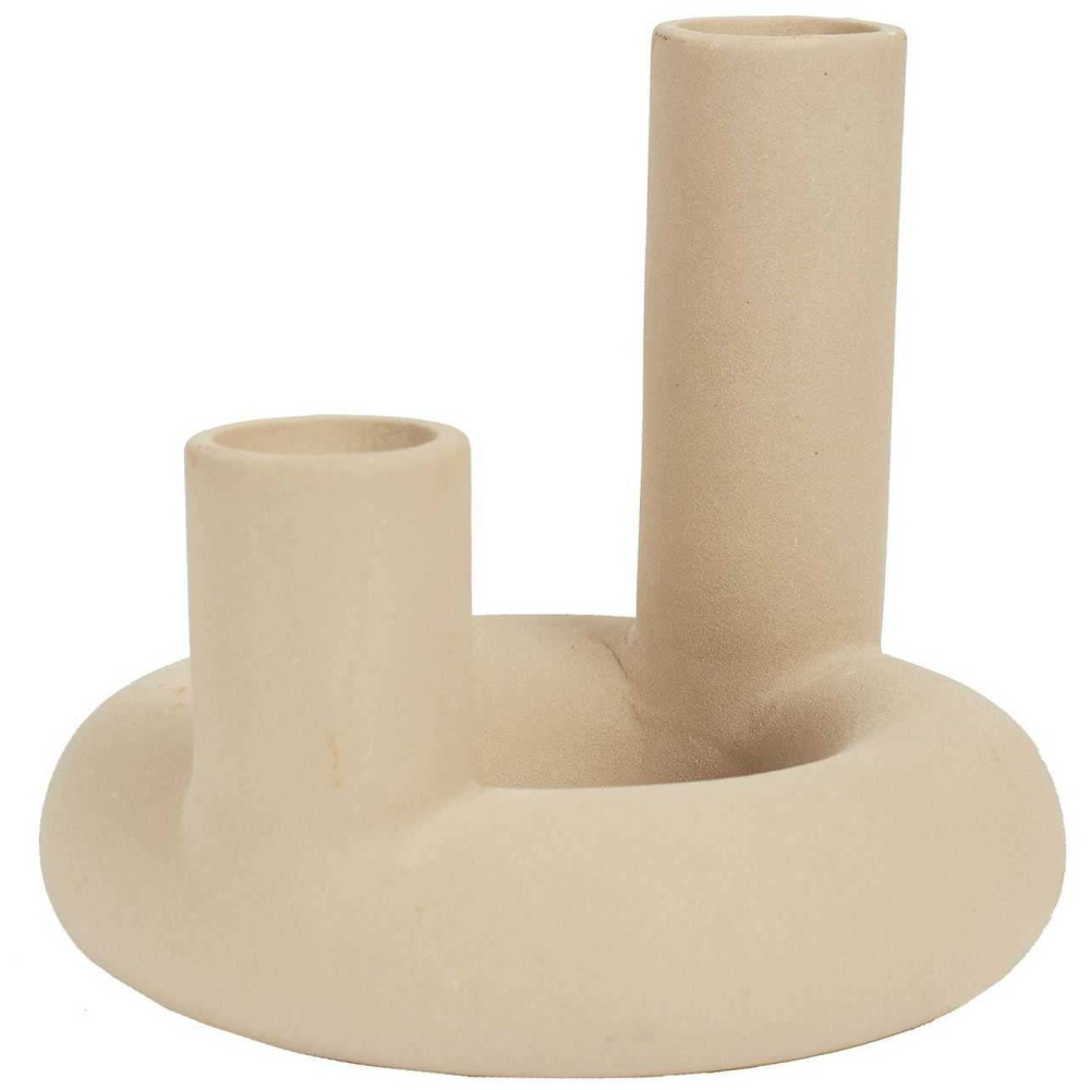 Vase en céramique 2 tubes arty