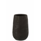 Vase irrégulier rugueux en céramique noir 19x31 cm