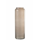 Vase cylindrique en verre marron 19x19x60 cm