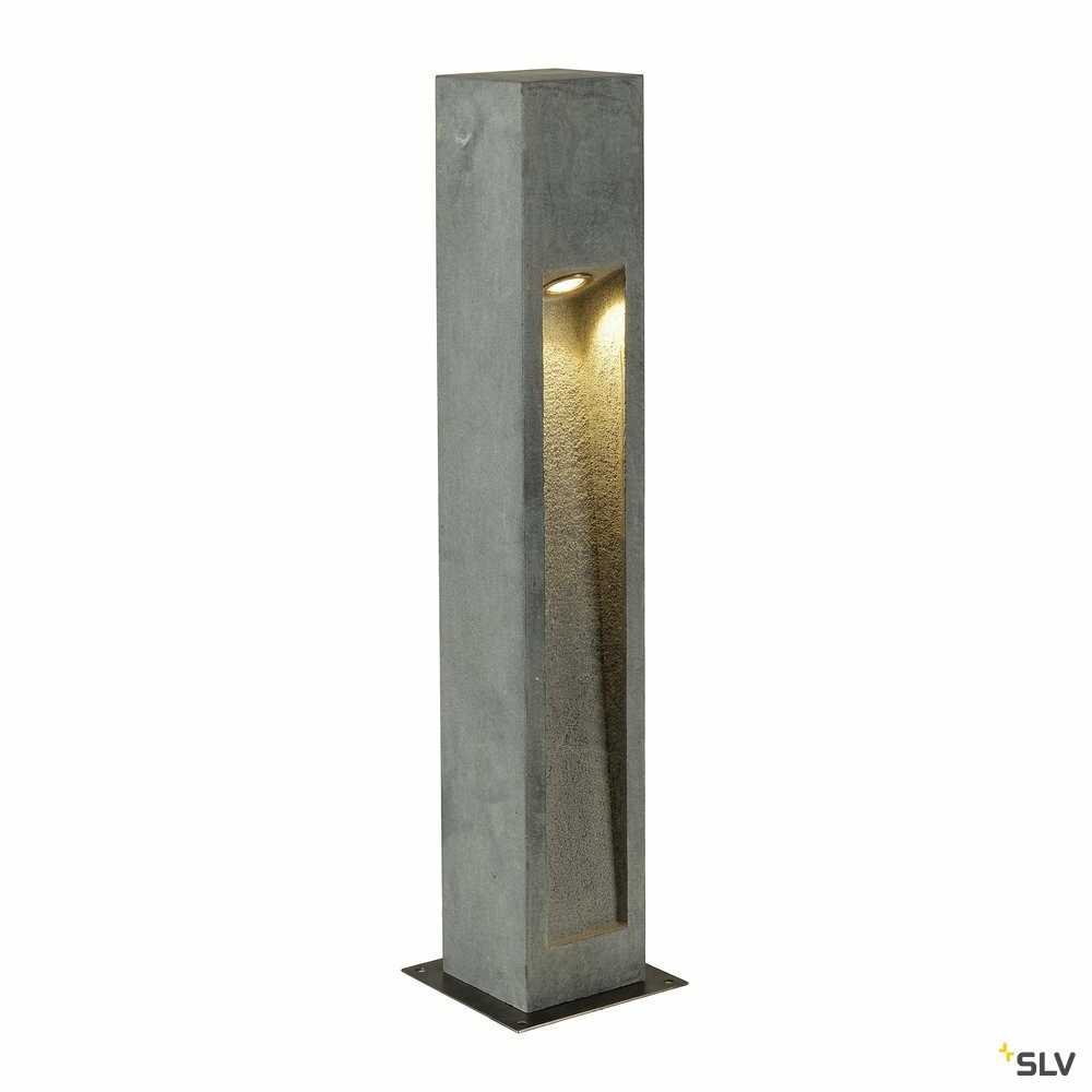 Borne extérieure arrock stone gris avec led, hauteur 75 cm pour éclairage de ja