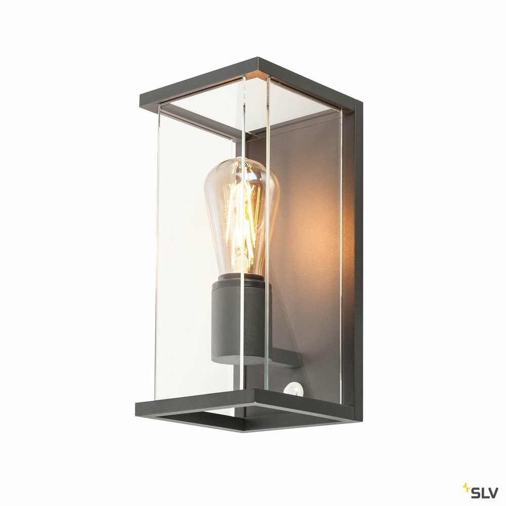 Applique extérieure quadrulo sensor, anthracite, e27, 15w max, ip44, détecteur