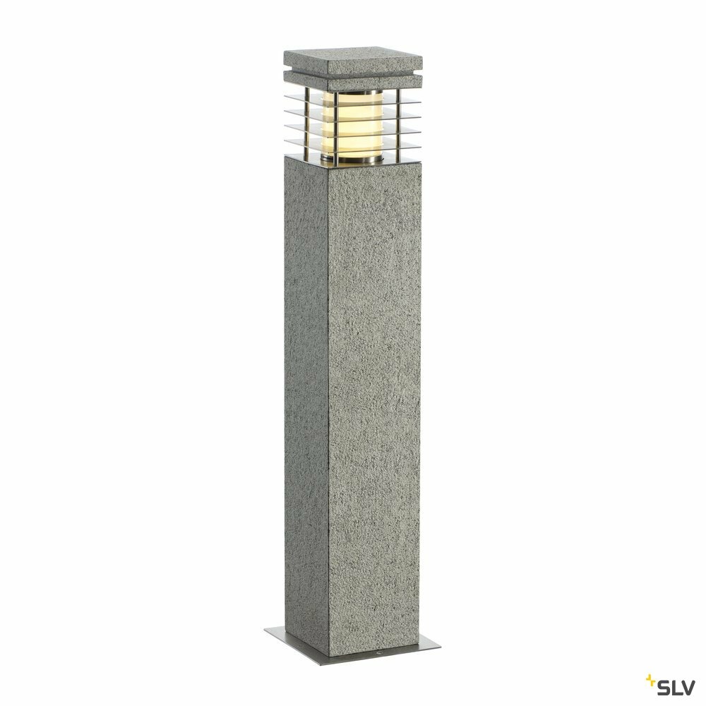 Borne extérieure arrock granite 70, e27, couleur poivre et sel - hauteur 70 cm