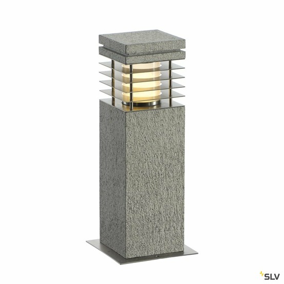 Borne extérieure arrock granite 40, poivre et sel, e27, 15w max, ip44, granite,