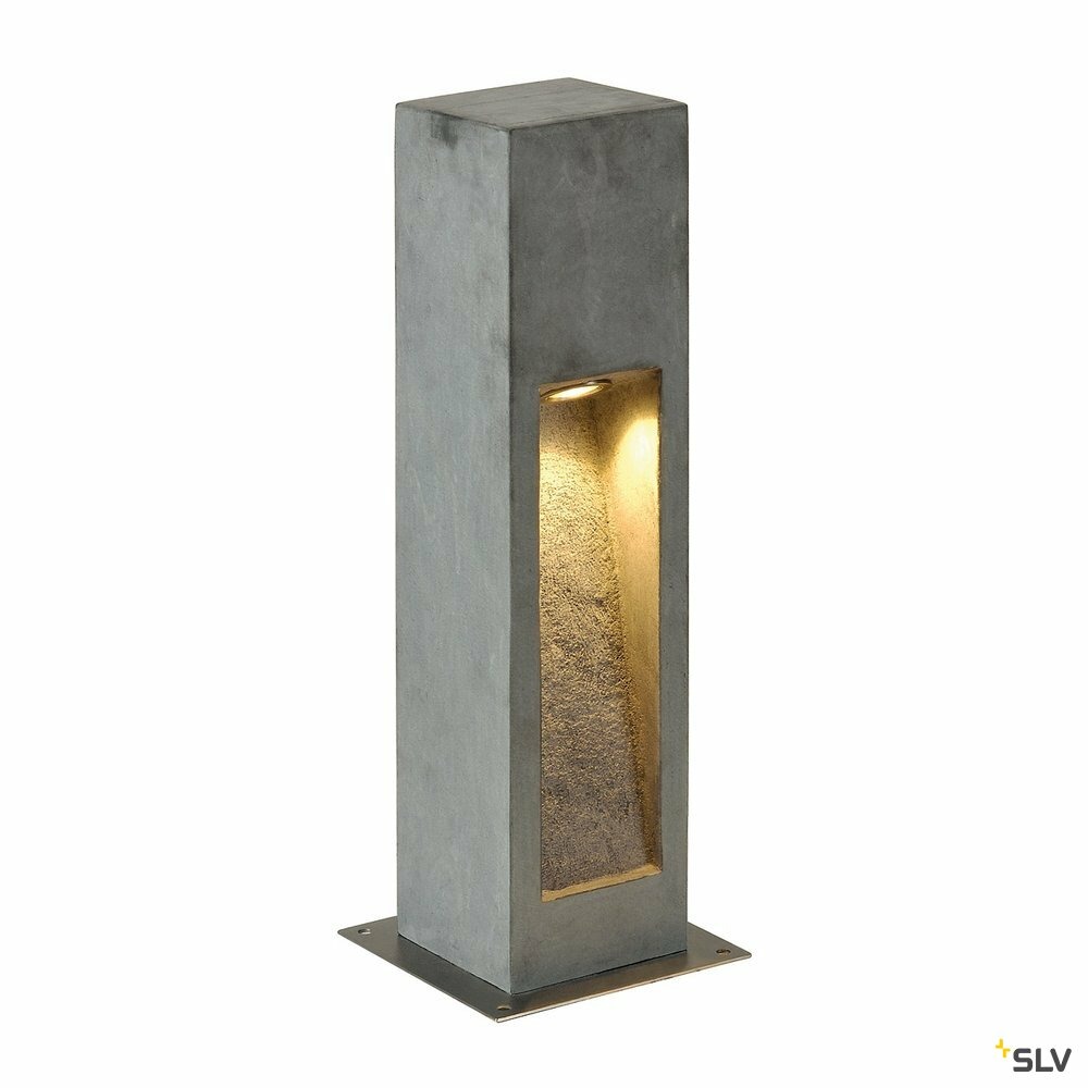 Borne extérieure arrock stone gris avec led, hauteur 50 cm pour éclairage de ja