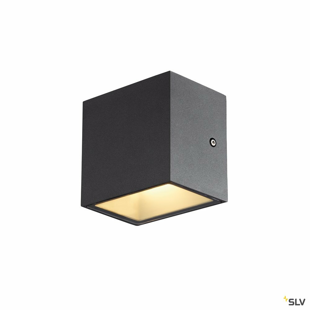 Applique extérieure sitra cube, anthracite, avec led intégrée, 10w, 3000k, ip44