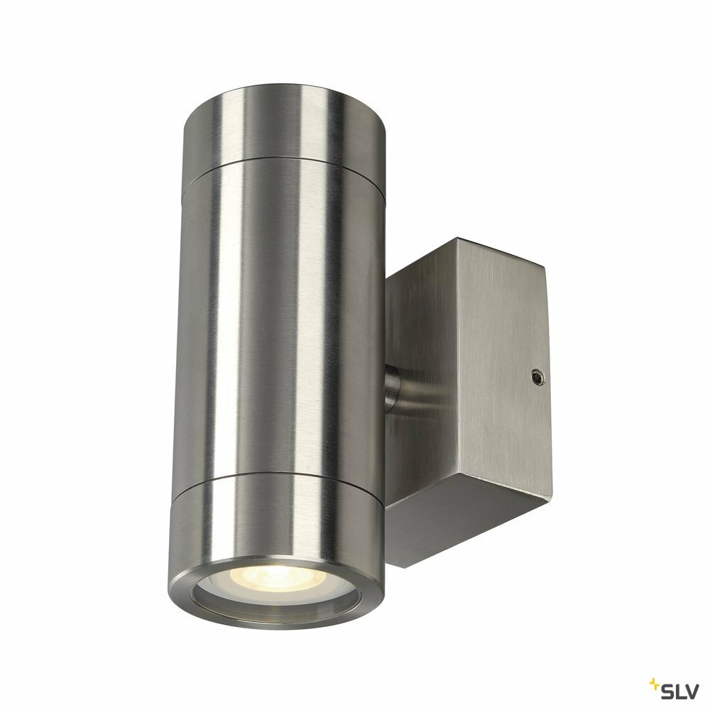Applique extérieure astina steel, inox, gu10/qpar51, 2x 35w max, ip44, inox 304