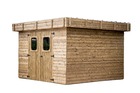 Abri thalasso madriers sans plancher, toit plat bac acier 11,22 m²