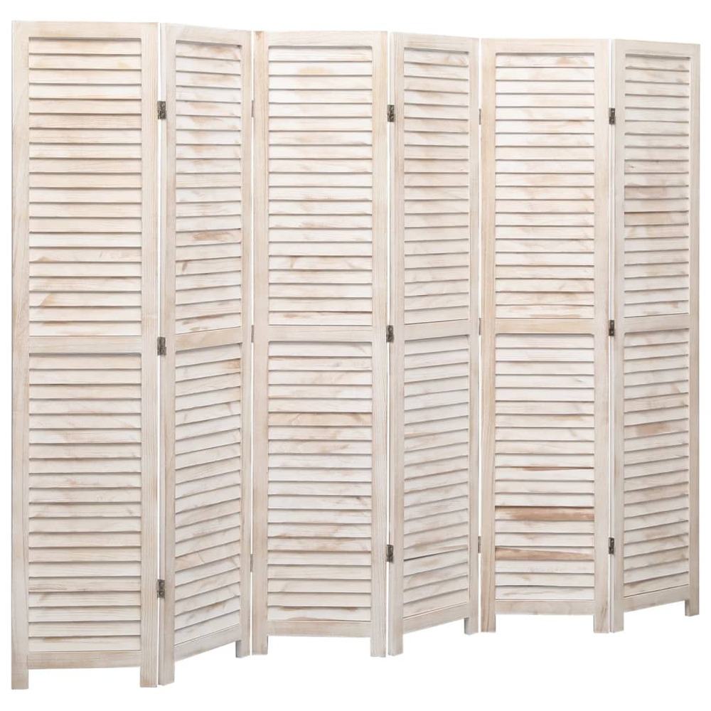 Cloison de séparation 6 panneaux blanc 210x165 cm bois