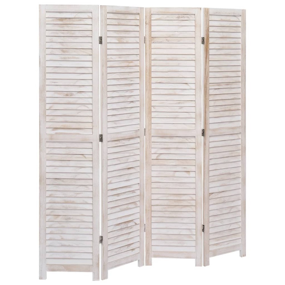Cloison de séparation 4 panneaux blanc 140x165 cm bois