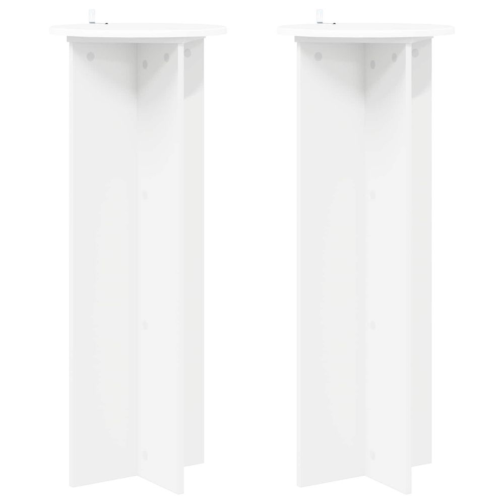 Support de plante 2 pièces blanc ø40 x 100 cm bois d'ingénierie