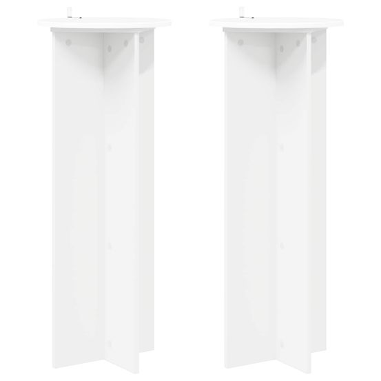 Support de plante 2 pièces blanc ø40 x 100 cm bois d'ingénierie