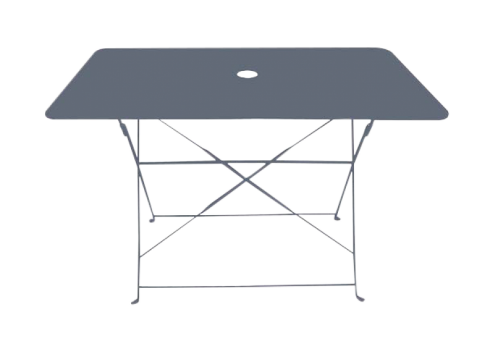 Table rectangulaire d'extérieur pliante bistro en acier - gris