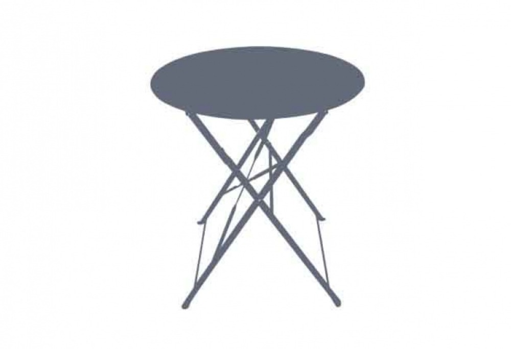 Table ronde d'extérieur pliante bistro en acier - gris