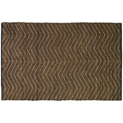 Tapis en jute et coton naturels zig-zag naturel et marron - 160 x 230 cm