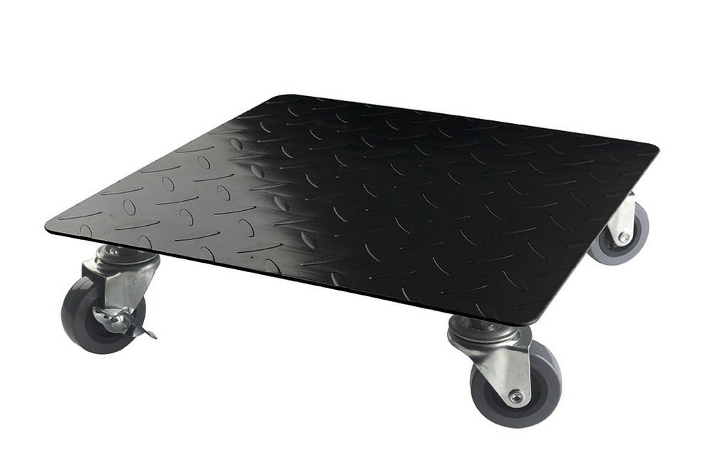 Support à roulettes rond flora roll factory en métal pour plantes - ø 0,30 m - noir