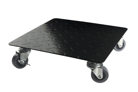 Support à roulettes rond flora roll factory en métal pour plantes - ø 0,30 m - noir