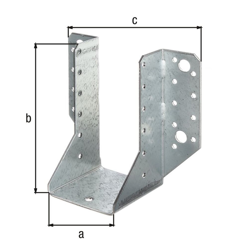 Support u ailes extérieur galva zinguée sendzimir 64x128
