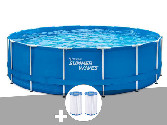 Kit piscine tubulaire active frame pool ronde 4,57 x 1,22 m + 6 cartouches de f
