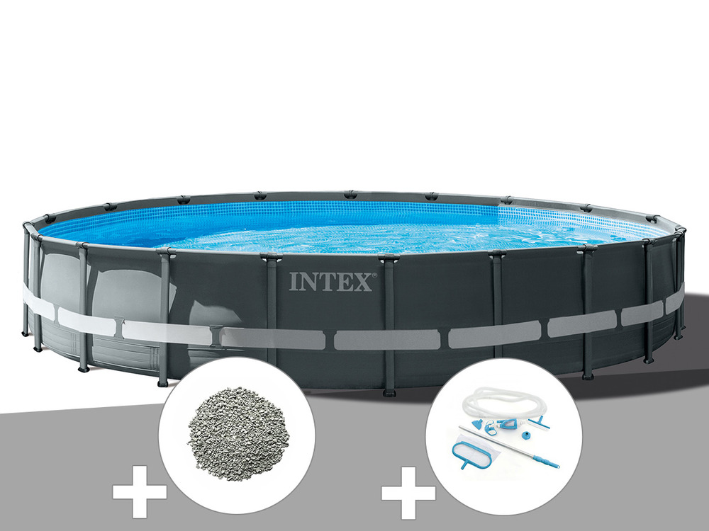 Kit piscine tubulaire ultra xtr frame ronde 6,10 x 1,22 m + 20 kg de zéolite +