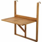 Table de balcon suspendu en bois d'acacia fsc - 64 x 44 x 80 cm - naturel
