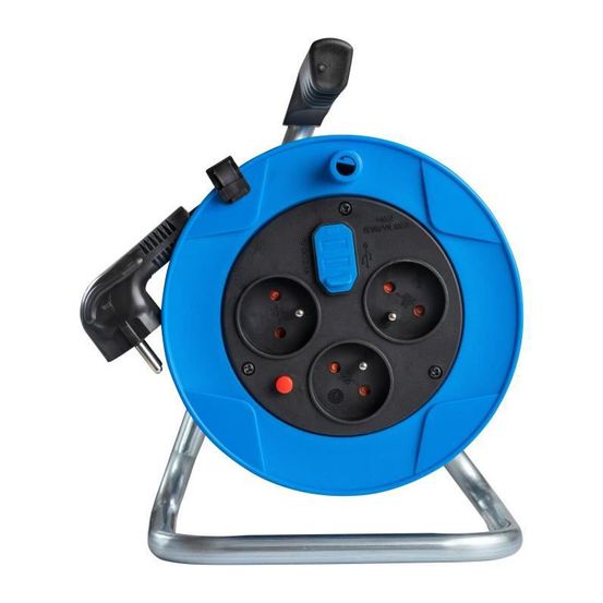 Enrouleur de câble standard baby s brennenstuhl 10m - 3 prises + usb - rechargeable - utilisation intérieure - fabriqué en fr
