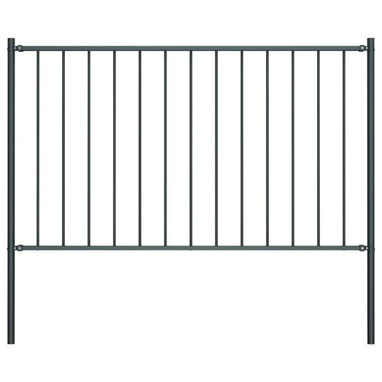 Panneau de clôture woerden avec poteaux en acier 1,7 x 1 m anthracite