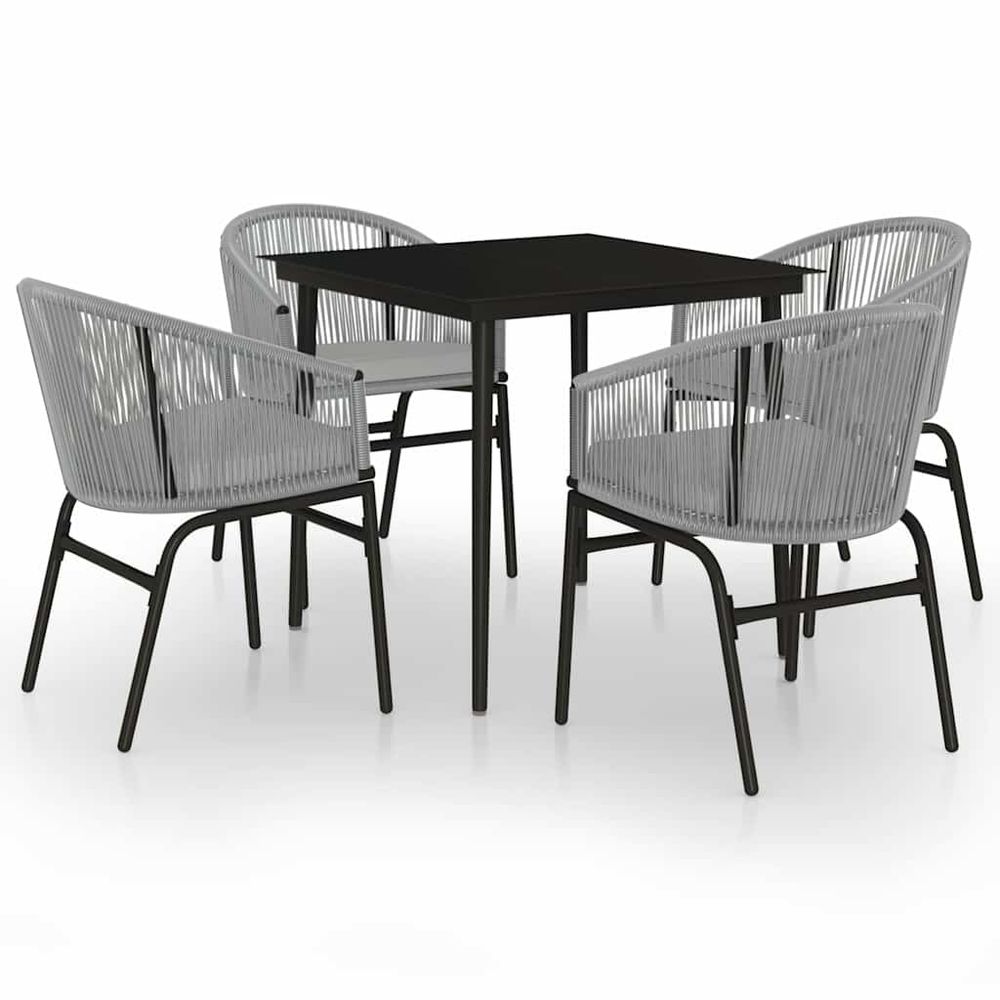 Ensemble à manger de jardin 5 pcs gris
