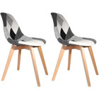 Chaise en bois et polyuréthane patchwork (lot de 2)