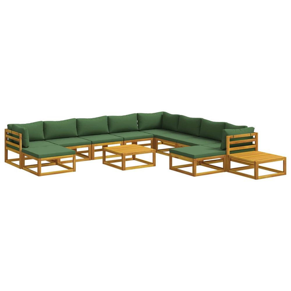 Ensemble de canapés 12 pc naturel bois d'acacia massif