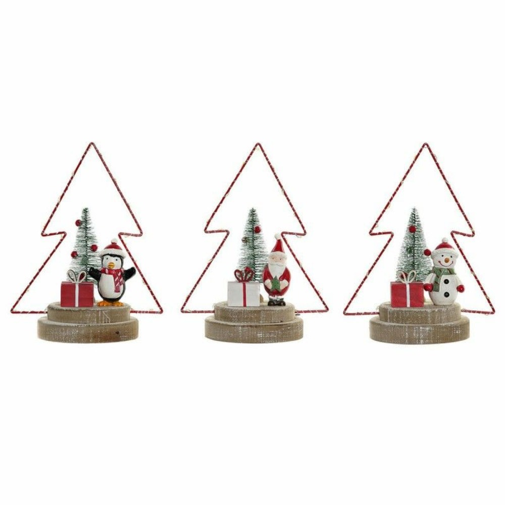 Assortiment de 3 figurines avec sapin de noël en led